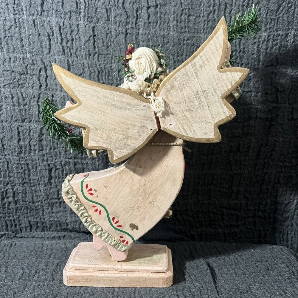 Vintage Wooden Angel Figurine Christmas Décor – 13